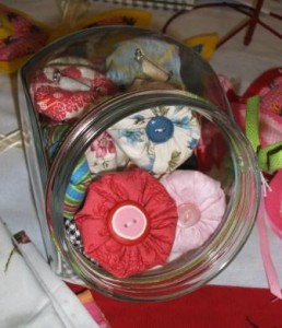puff brooches in sweetie jar