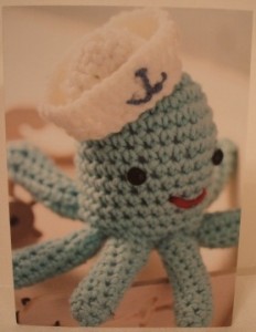 Cute crochet card octopus