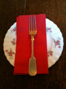 Fork and napkin